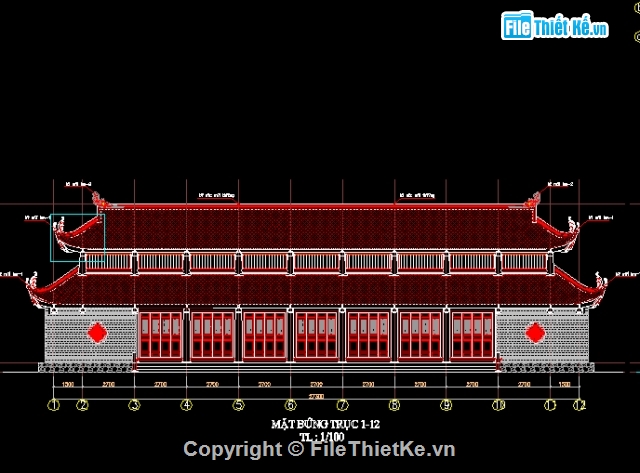 Bản vẽ chi tiết,Bản vẽ nhà thờ họ,chùa yên nhân,bản vẽ chùa đẹp